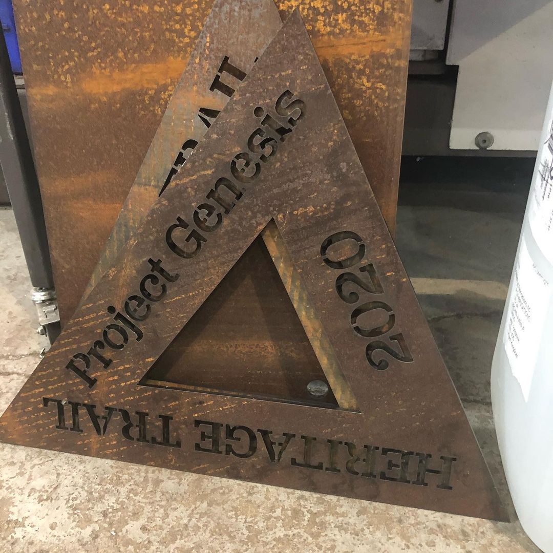 10mm Corten Steel Laser cutting in Leeds by PC Fabrications