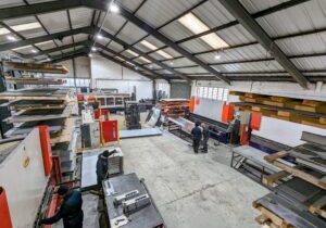Shop Floor Picture showing lighting and new press brake